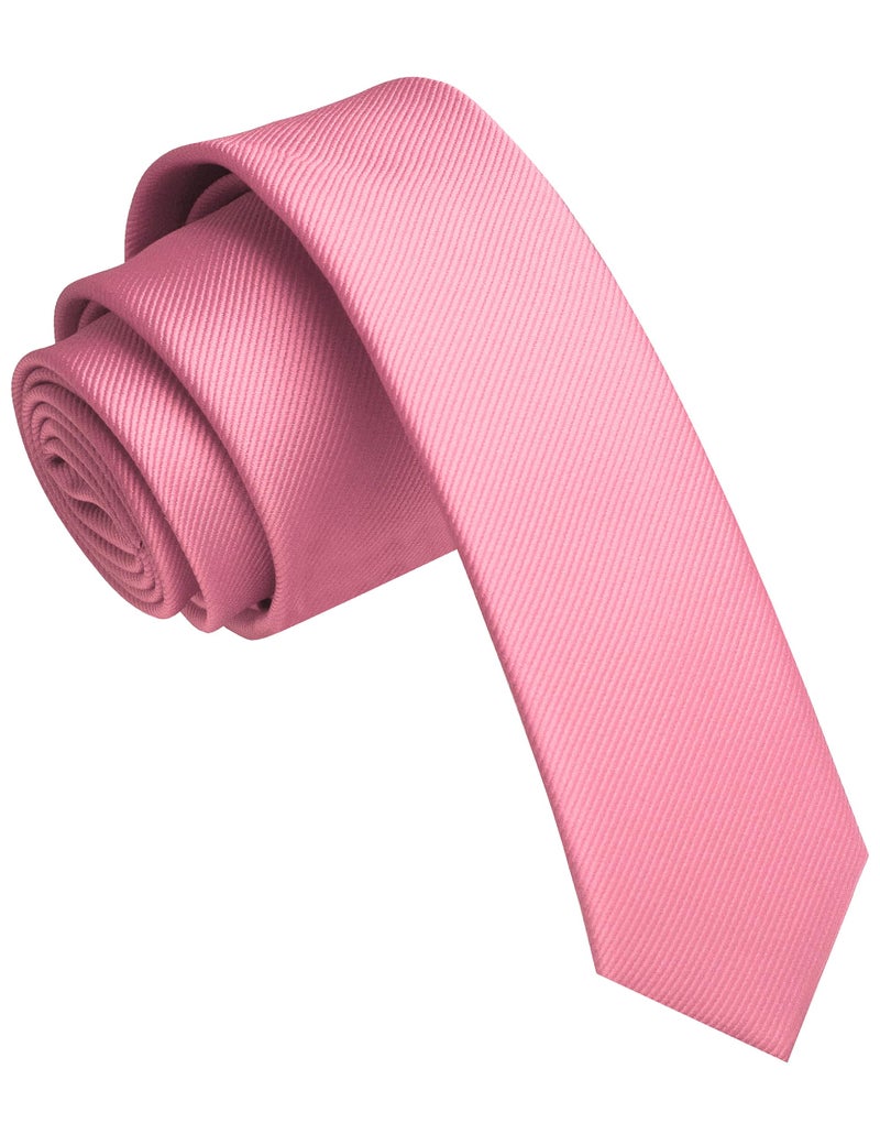 JEMYGINS 1.58" Pink Skinny Tie Slim Necktie for Men(4cm) (pink) - Image 1